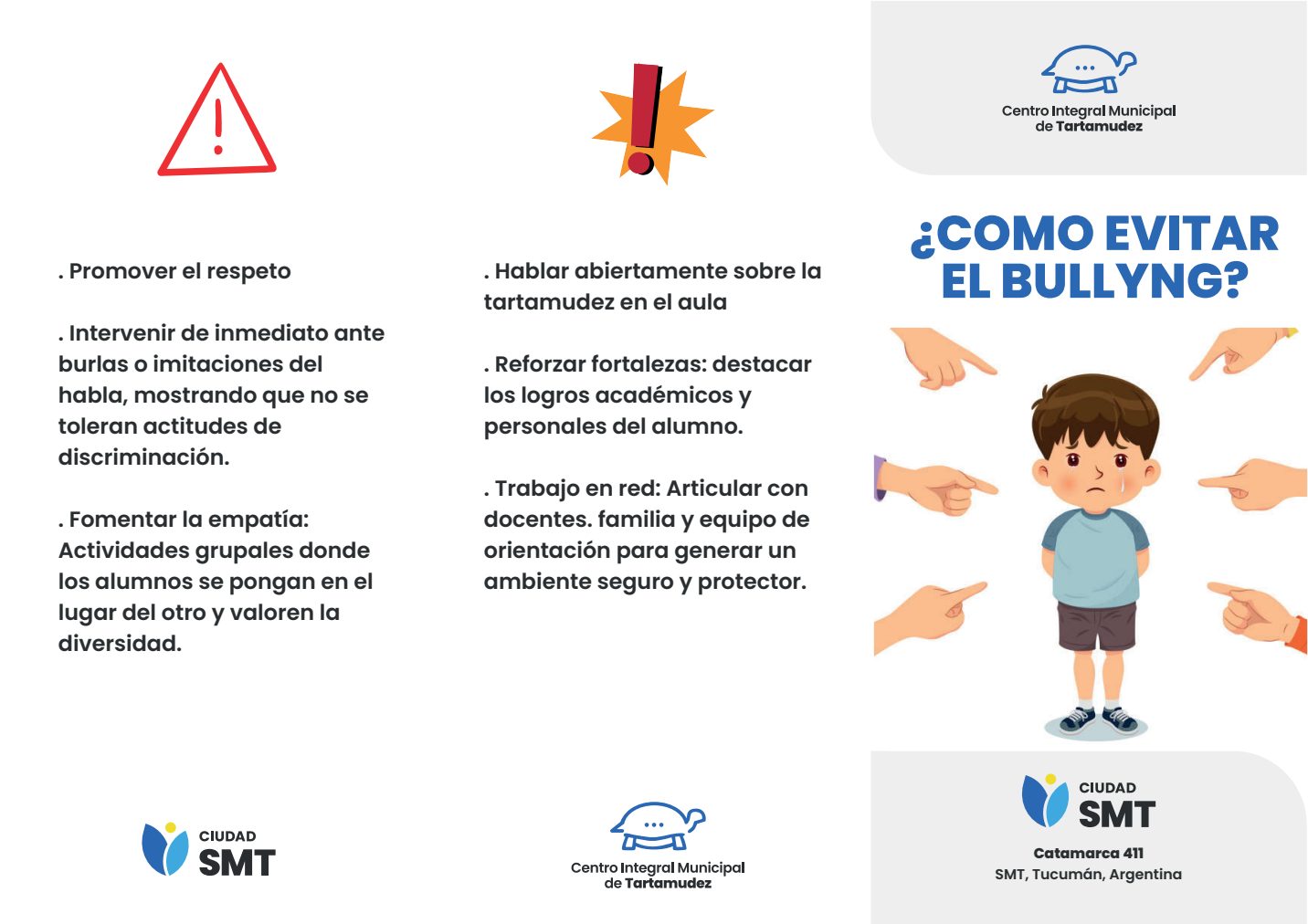 Folleto del CIMT: ¿Cómo evitar el bullying?